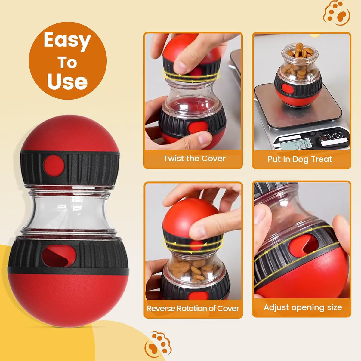 Engaging Interactive Treat Dispensing Tumbler Toy for Cats and Dogs - Adjustable Slow Feeder Puzzle for Endless Fun!
