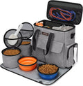 Weekend Pet Dog Food Travel Organizer Bag with Zipper Closure Dog and Cat Travel Set for Trunk Storage