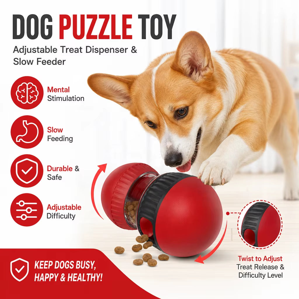 Engaging Interactive Treat Dispensing Tumbler Toy for Cats and Dogs - Adjustable Slow Feeder Puzzle for Endless Fun!