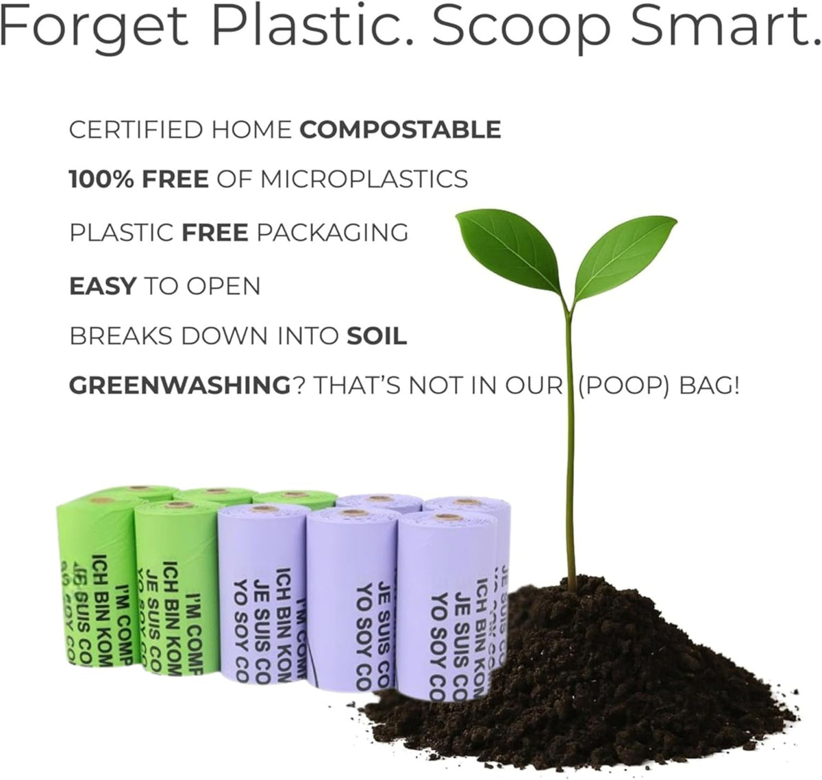 Certified Home Compostable Dog Waste Bags - Charitable Contribution with Every Purchase - ASTM D6400 & EN 13432 Compliant - 150 Plant-Based Compostable Bags