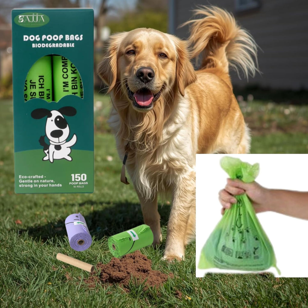 Certified Home Compostable Dog Waste Bags - Charitable Contribution with Every Purchase - ASTM D6400 & EN 13432 Compliant - 150 Plant-Based Compostable Bags