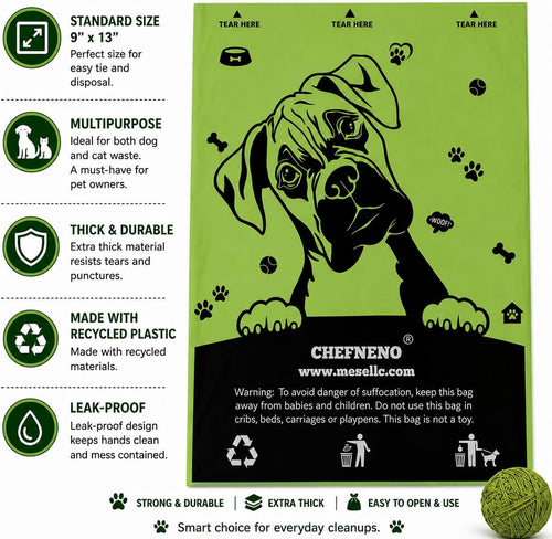 Premium Dog Waste Bags with Dispenser - 576 Unscented Bags in 32 Refill Rolls for Efficient Pet Cleanup