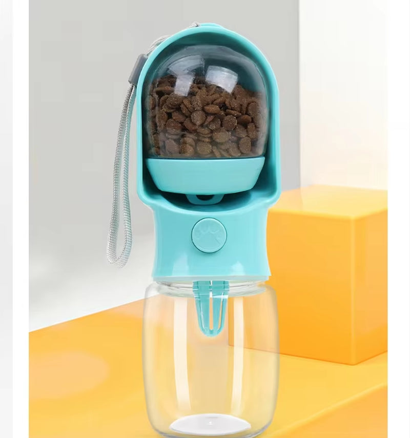 3 in 1 Portable Plastic Water Bottle for Dogs Outdoor Use Puppy Pet Travel Dog Drinking & Food Container Dispenser Bowl