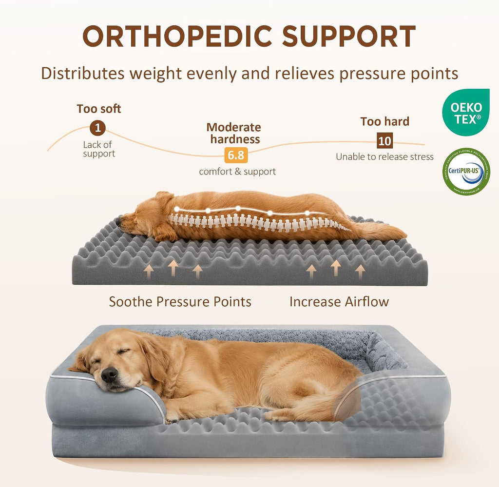 Premium Waterproof Orthopedic Dog Bed for Extra Large Breeds