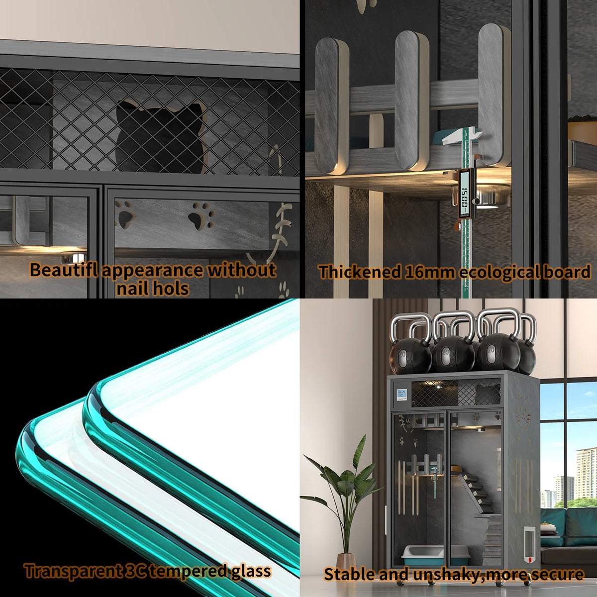 Hot Sell Cat Villa House Indoor Customized Multi- Layer Luxury Wood Pet House Cat Villa Wooden Indoor Houses Cats Condos
