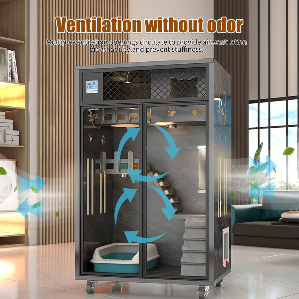 Hot Sell Cat Villa House Indoor Customized Multi- Layer Luxury Wood Pet House Cat Villa Wooden Indoor Houses Cats Condos