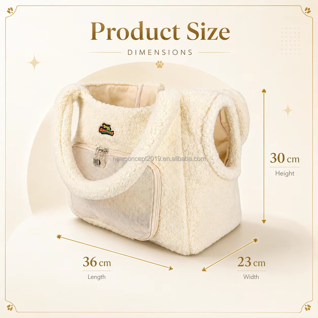 Luxury Custom Logo Polar Fleece Dog Travel Carrier Bag - Breathable, Waterproof & Safe for Your Pet