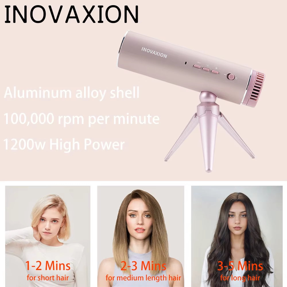 Hands-Free Foldable 1200W High-Speed Pet Hair Dryer Stand 110,000RPM Low-Noise Blower for Dogs/Cats & Clothes Adjustable Tube
