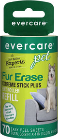 All-Purpose Pet Hair Lint Roller Refill - 70 Easy Peel Sheets, Compatible with Standard Sized Rollers, Reusable Sticky Roller for Pet Hair Removal from Furniture, Clothing, and Vehicles