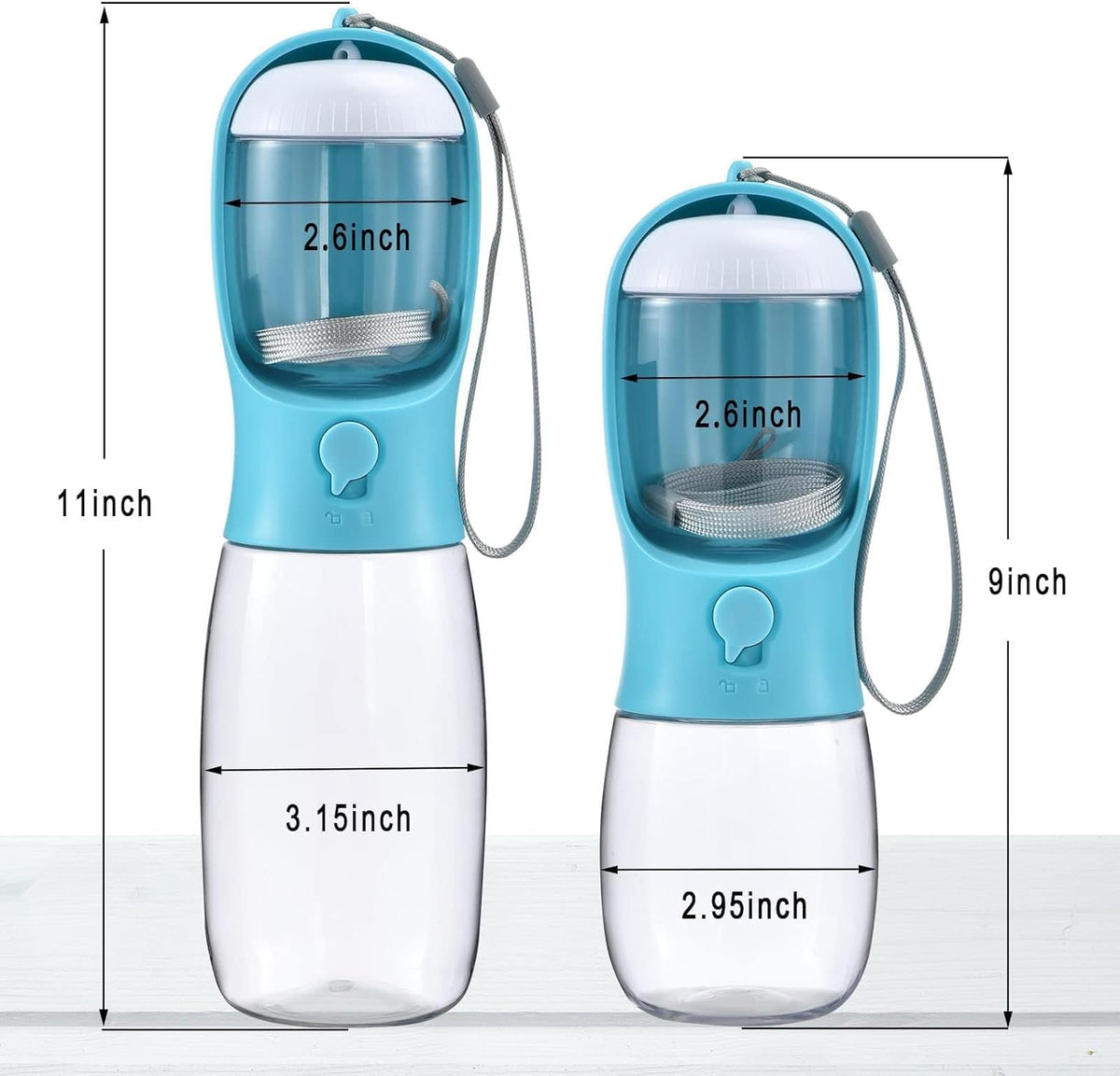 Portable Dog Water Bottle with Food Container and Filtration System for Travel